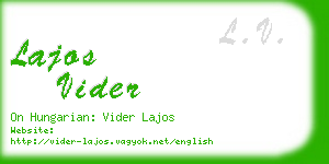 lajos vider business card